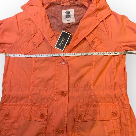 NWT Juicy Couture Coral Cotton Lightweight Windbreaker Jacket Size Medium - Picture 3 of 12